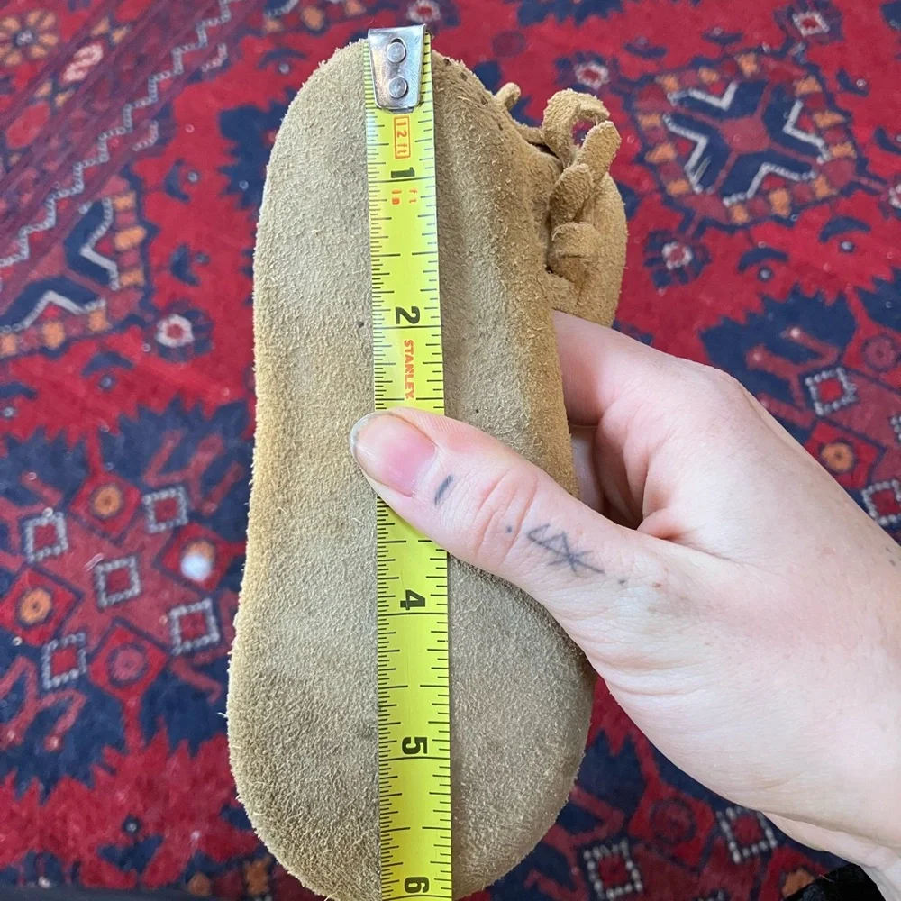 Kids Suede Fringe Moccasin Boots - Tan